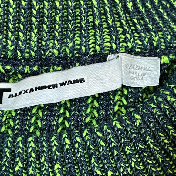 T by Alexander Wang Sweater Striped Green and Blue Sweater Size Small - Picture 2 of 4